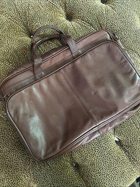 Heritage Soft Brown Leather Briefcase with Top Handles